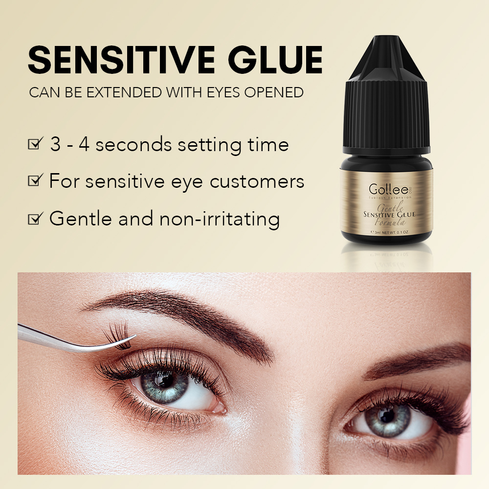 Gollee Eyelash Grafting Black Glue Professional Fast Dry Original Korea Eyelash Extension Sky Glue With Private Logo Diy Lashes