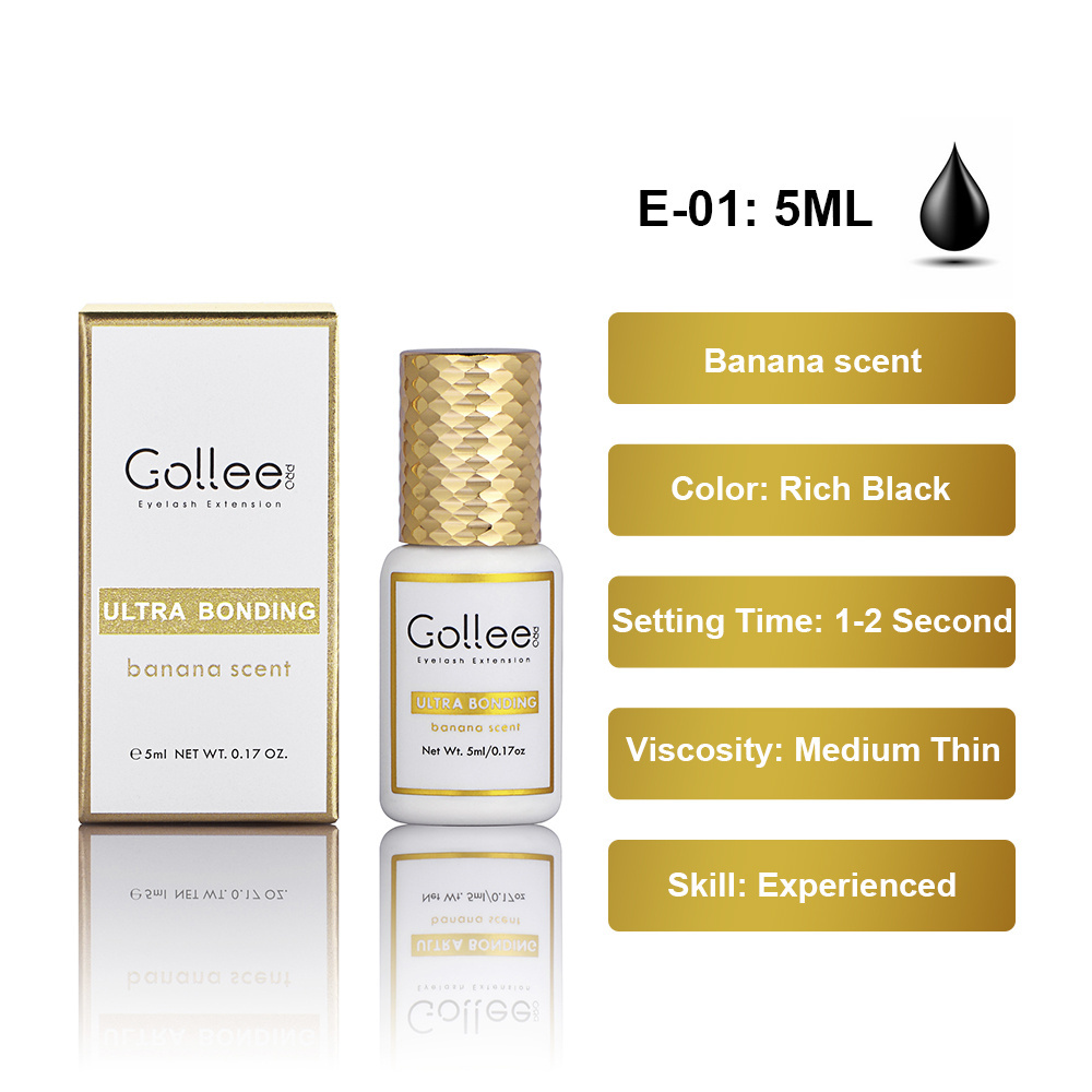 Gollee OEM Korea Black Wholesale Manufacturer Professional Premium Latex Free Private Label Mink Eyelash Glue