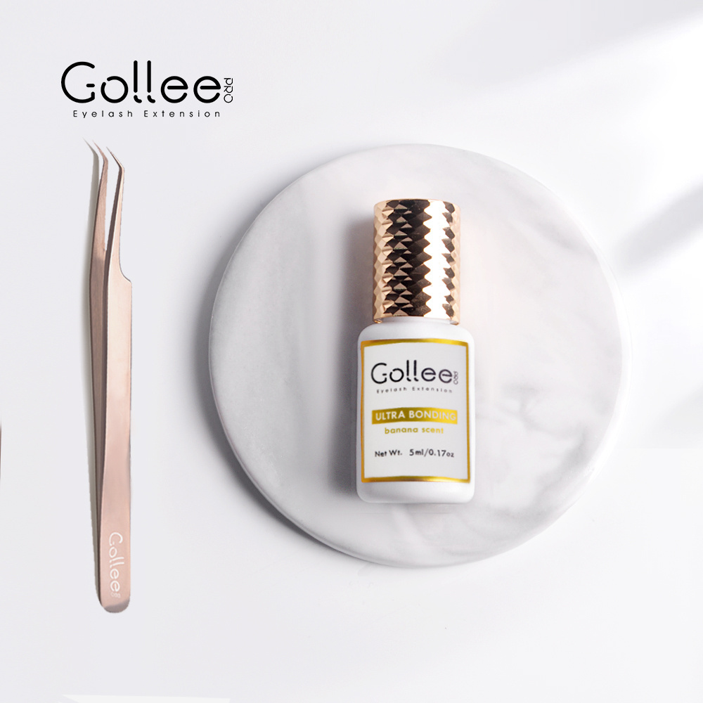 Gollee Korea Fasting Drying Black Glue For Professional Adhesive Container Fast Glue Strong Private Label Eyelash Extension