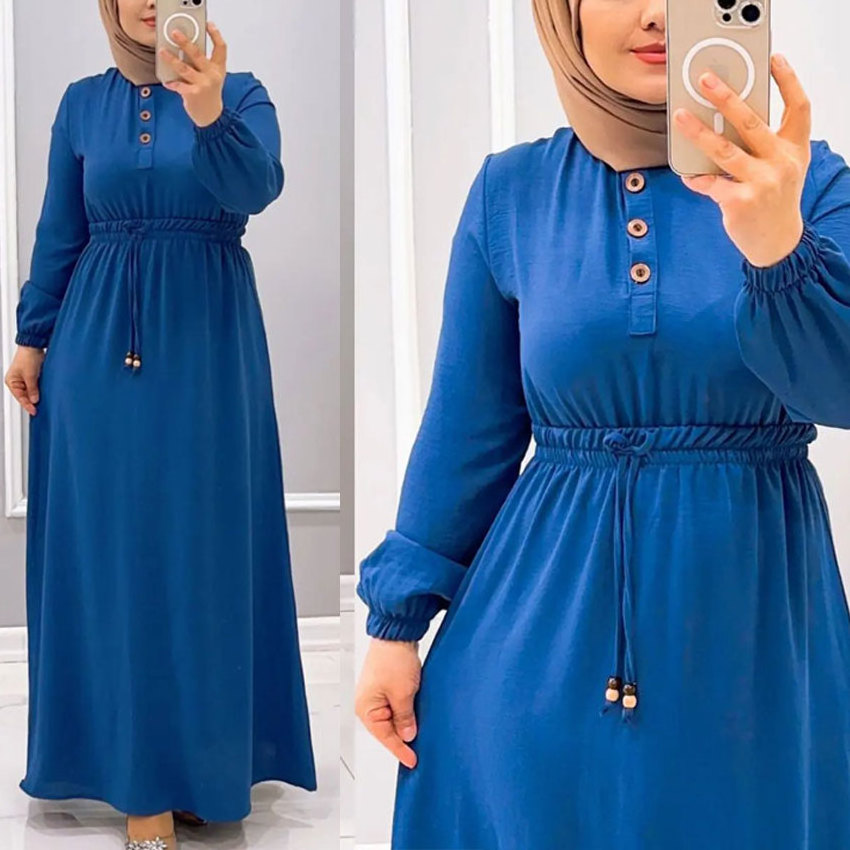 Supplier Custom Best Modest Dresses Women Loose Muslim Maxi Dress New Designs 2023 Dubai Turkish Robe Femme Dress