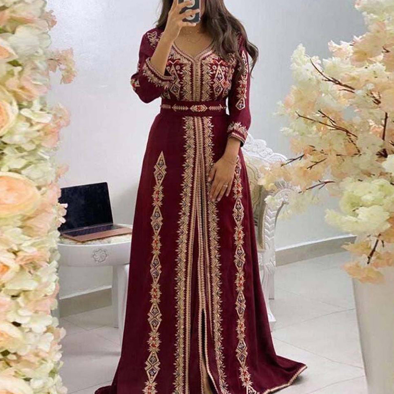 Wholesale Cheap Embroidery Beaded Kaftan Modest Clothing Islamic Eid Long Coats For Muslim Women Ethnic Clothing