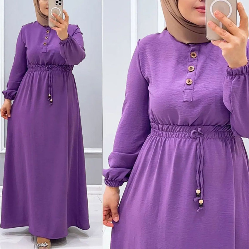 Supplier Custom Best Modest Dresses Women Loose Muslim Maxi Dress New Designs 2023 Dubai Turkish Robe Femme Dress