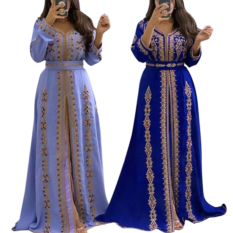 Wholesale Cheap Embroidery Beaded Kaftan Modest Clothing Islamic Eid Long Coats For Muslim Women Ethnic Clothing