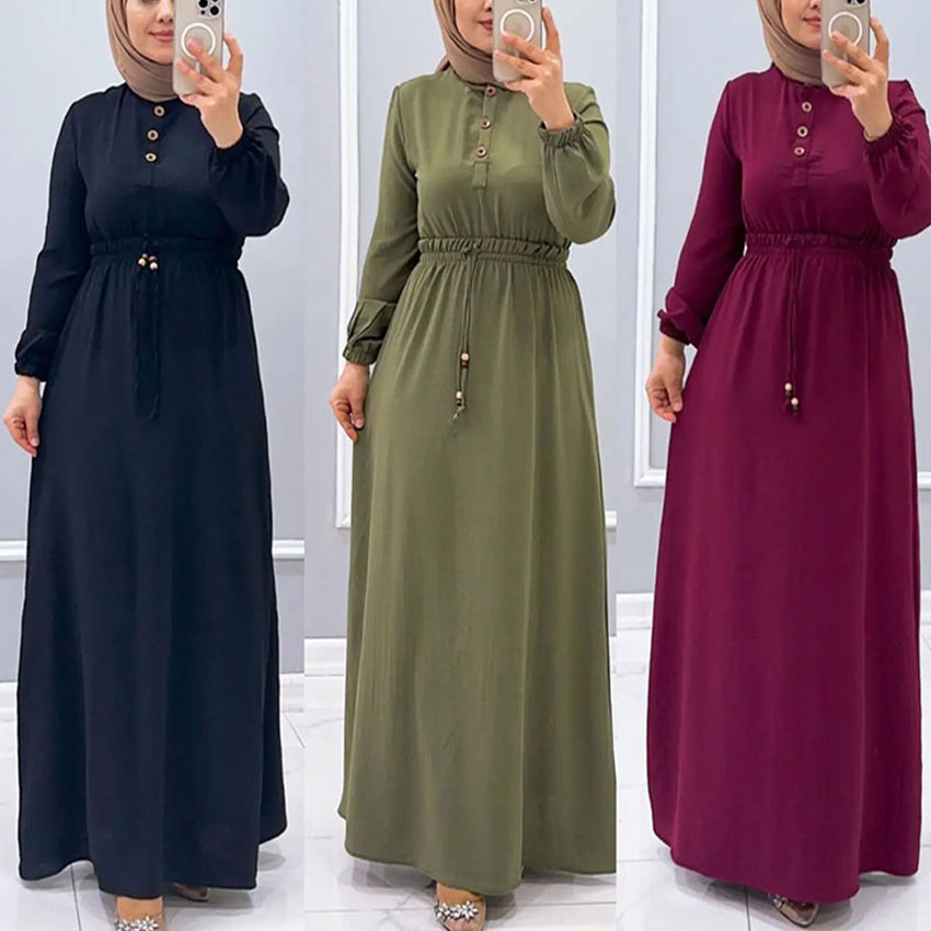 Supplier Custom Best Modest Dresses Women Loose Muslim Maxi Dress New Designs 2023 Dubai Turkish Robe Femme Dress