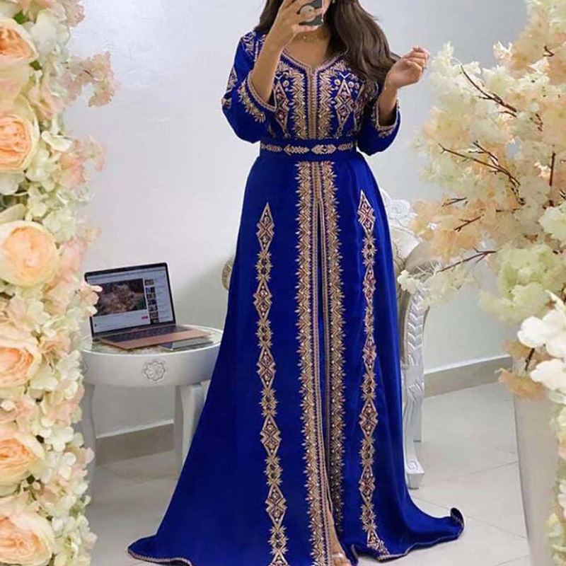 Wholesale Cheap Embroidery Beaded Kaftan Modest Clothing Islamic Eid Long Coats For Muslim Women Ethnic Clothing