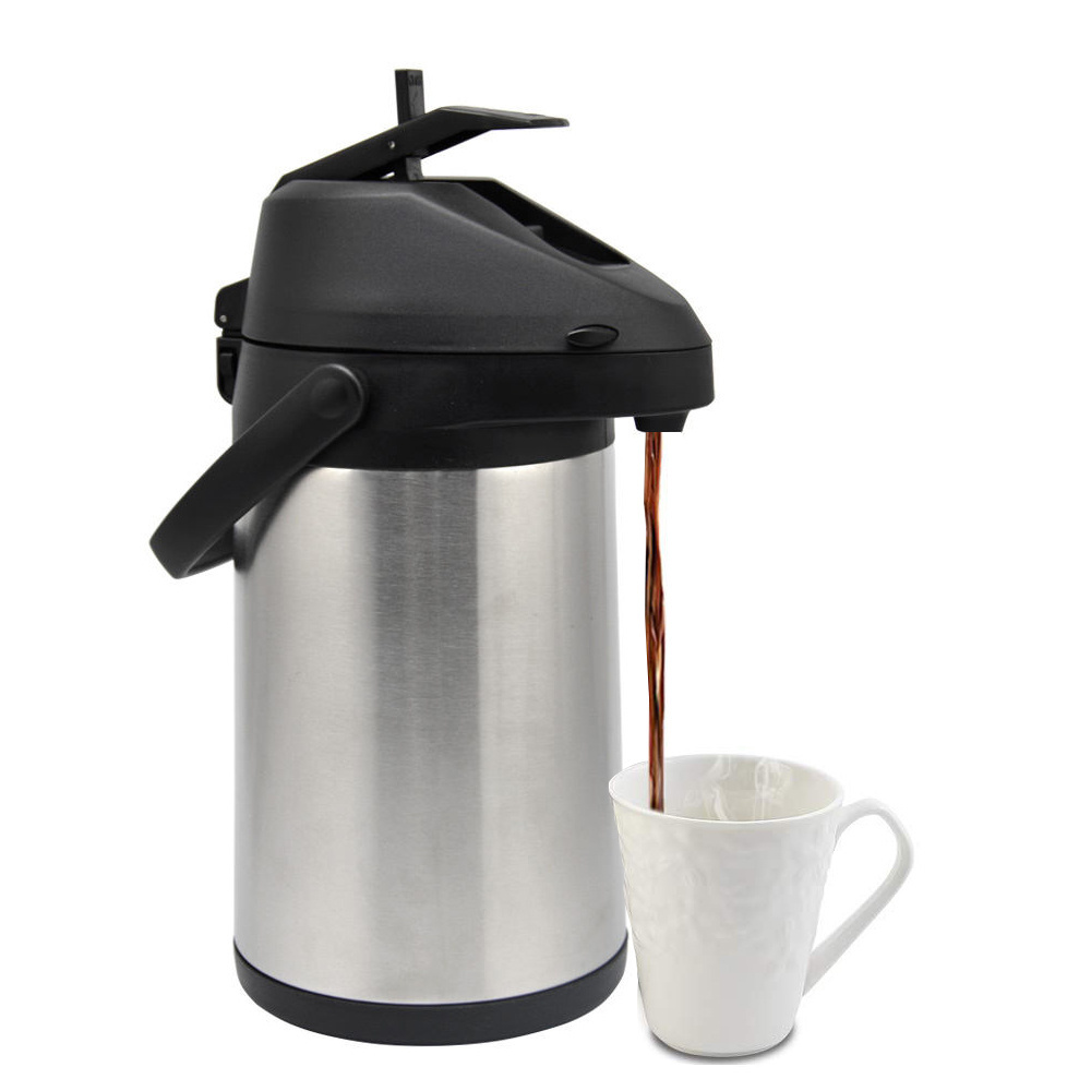 Middle East Big Size Lever Stainless steel thermos airpot insulated thermal pump coffee pot 2.5L 3.0L 3.5L 4.0L 4.5L