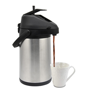 Middle East Big Size Lever Stainless steel thermos airpot insulated thermal pump coffee pot 2.5L 3.0L 3.5L 4.0L 4.5L