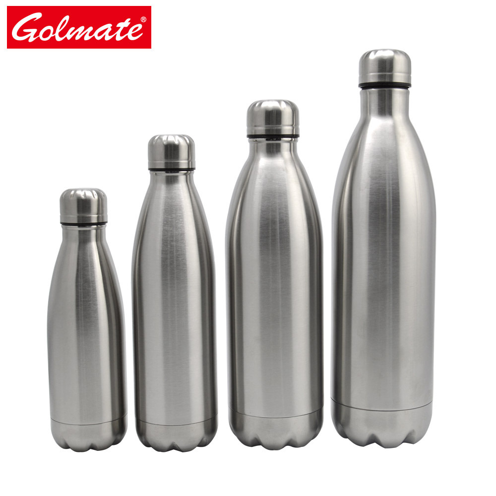 Stainless steel water bottle 500ml 750ml thermos cola shape vacuun flask water bottle