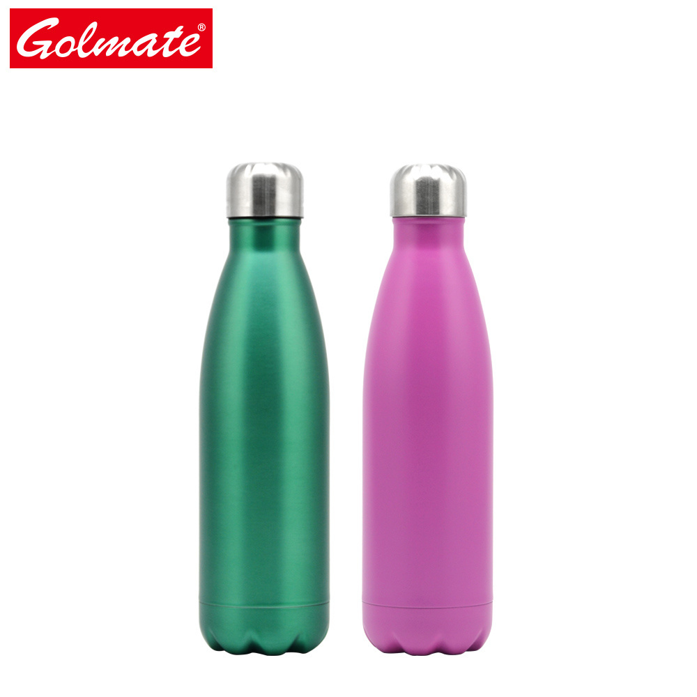 Stainless steel water bottle 500ml 750ml thermos cola shape vacuun flask water bottle