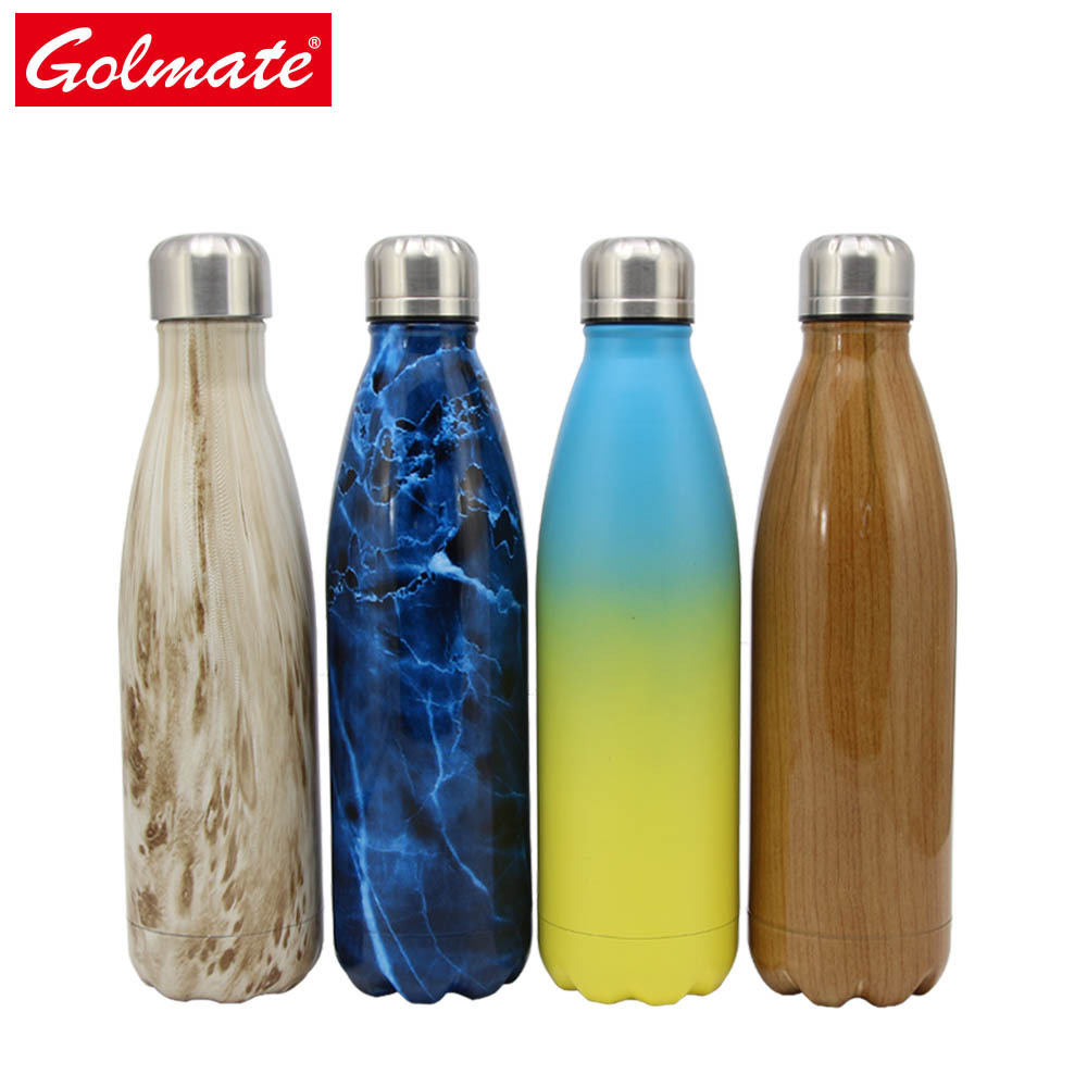 Stainless steel water bottle 500ml 750ml thermos cola shape vacuun flask water bottle