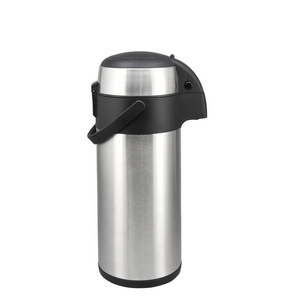 3l insulated stainless steel vacuum pumping coffee airpot thermos with custom logo