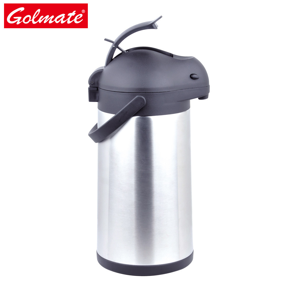 3L SS insulated thermos double wall vacuum airpot coffee carafe pump