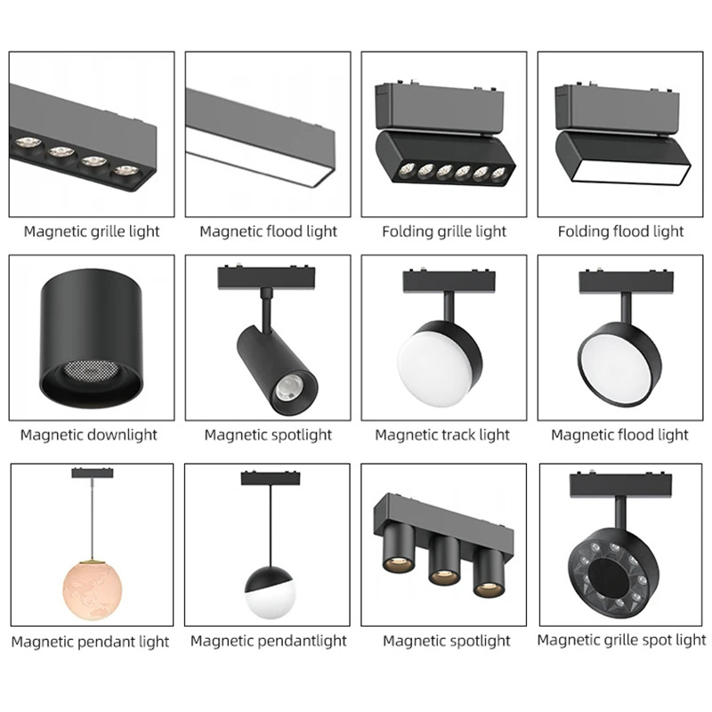 Home Commercial Linear 48v Magnetic Led Track Light Rail 6mm Ultra Slim Magnetic Track Light System For Lighting