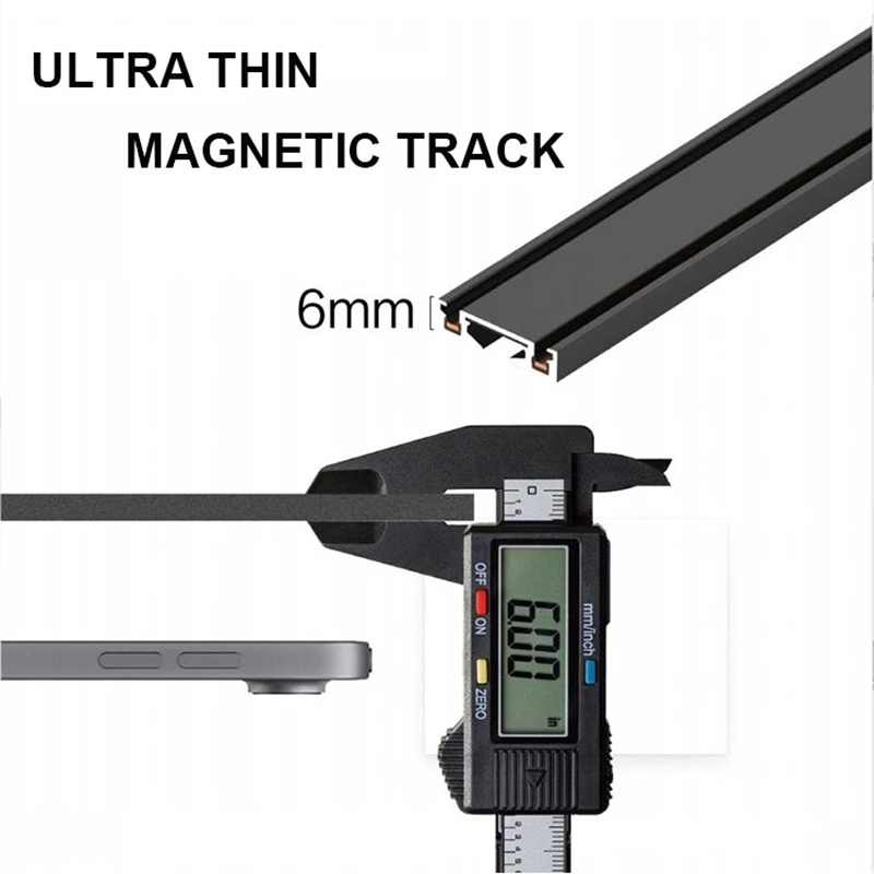 Home Commercial Linear 48v Magnetic Led Track Light Rail 6mm Ultra Slim Magnetic Track Light System For Lighting