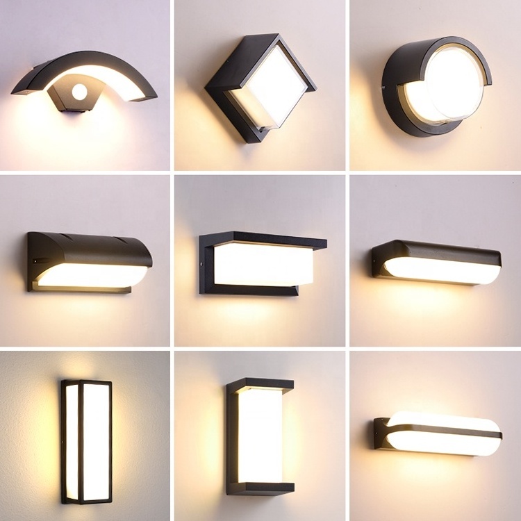 High quality surface mounted decorate black waterproof lights aluminum led outdoor wall lamp