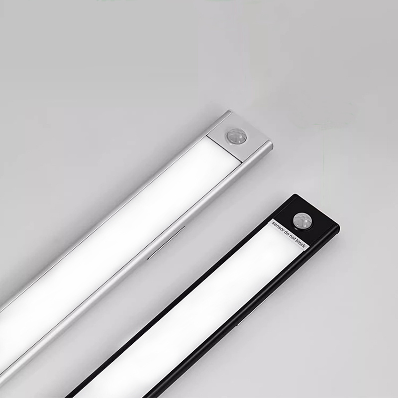 Ultra-thin Aluminium Closet Lights Power Supply 5V Under Cabinet Motion Sensor Light For Stairs Bookcase Cabinet Lighting