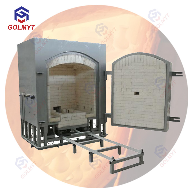 Ceramic fiber gas fired bogie hearth gas furnace