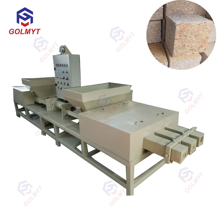 Electric hot press machine wood pallet block production line/sawdust recycling wood pallet feet making machine/pallet block