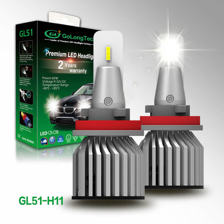 60w gl51 10000 lumen bright car focos xenon Led headlight 360 Auto Bulbs Car Light Bulb H11