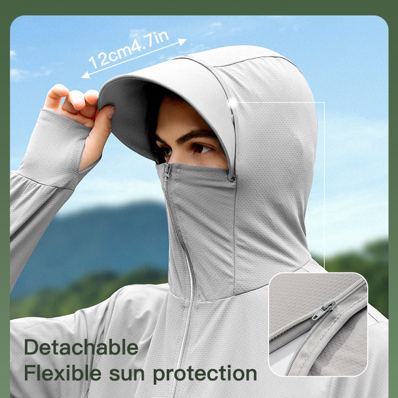 GOLOVEJOY FSY08 Women Anti-uv Sunscreen Clothing Ice Silk Hoodie Sun Protection Clothing With Zipper