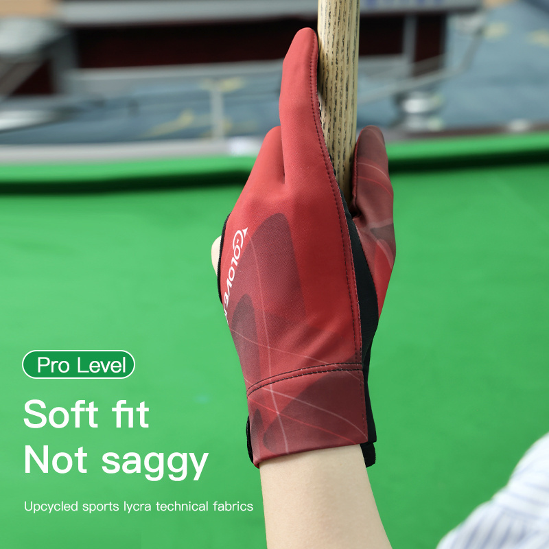 30000 Sales Customized Logo Snooker Gloves 3 Fingers Billiard Gloves Pool Table Accessories For Right Or Left Hand