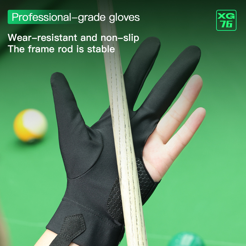 30000 Sales Customized Logo Snooker Gloves 3 Fingers Billiard Gloves Pool Table Accessories For Right Or Left Hand