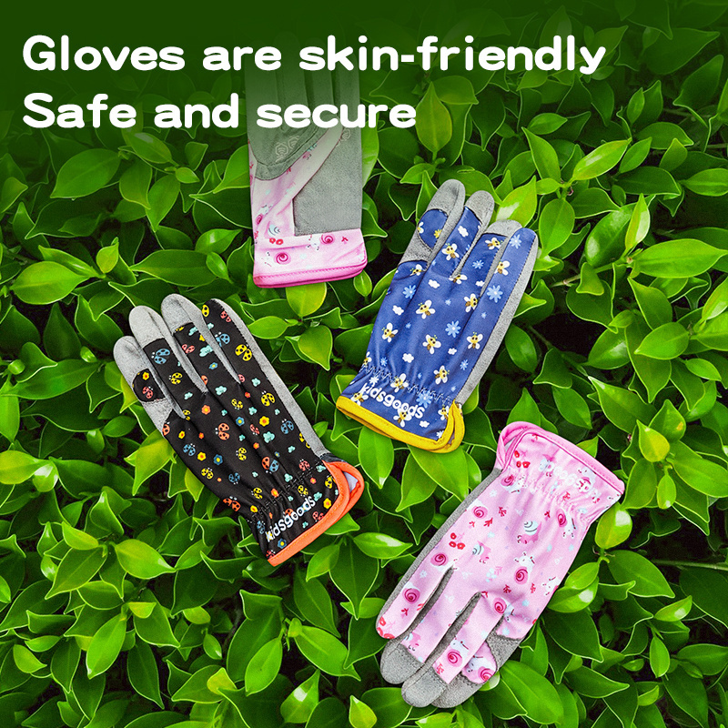 GOLOVEJOY XG73 Nylon Knit Foam Latex Coated Kids Gardening Tool Gloves Children Play Mud Gloves