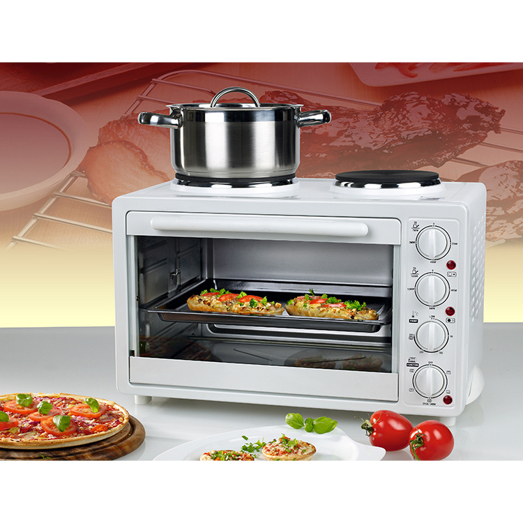 Kitchen appliance mini electric toaster oven with two hot plate