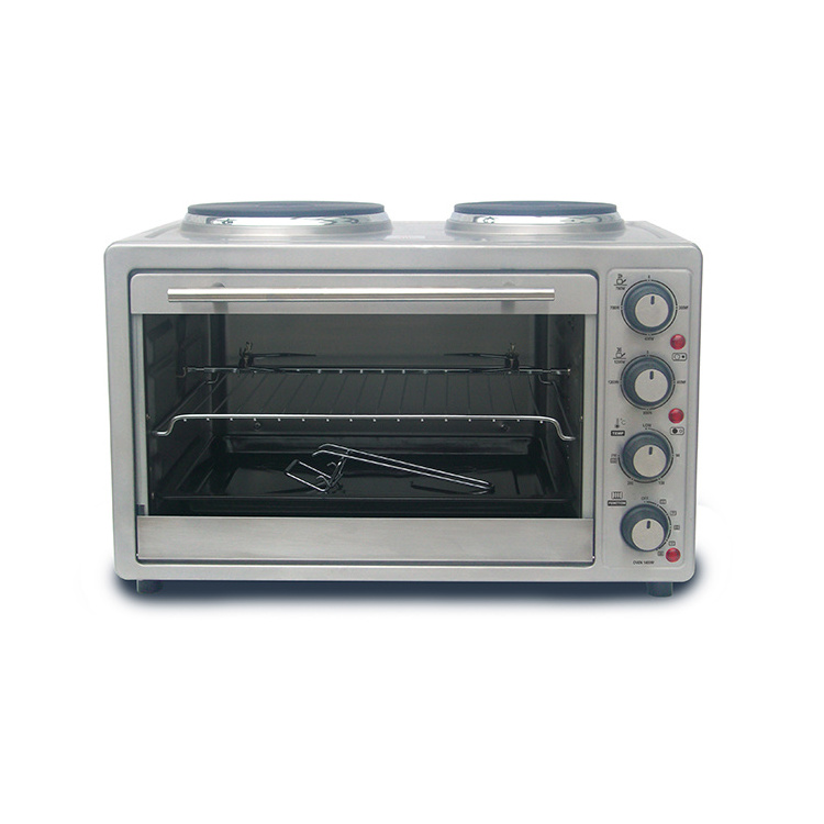 Kitchen appliance mini electric toaster oven with two hot plate