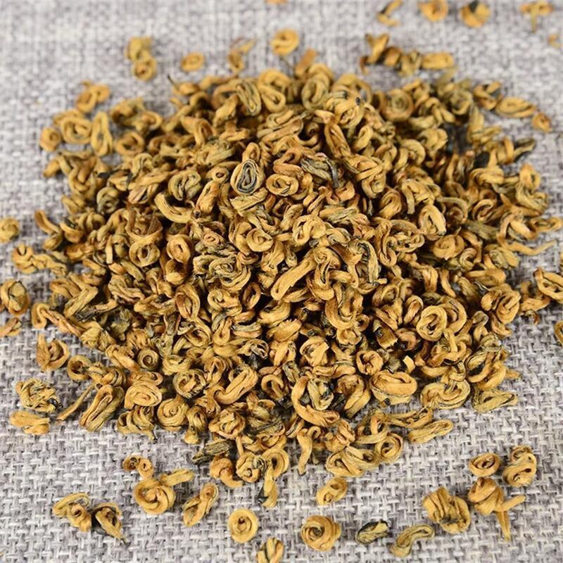 Luxury Grade China Yunnan Black Snail Tea Golden Tips Yunnan Dian Hong Luo Cha Black Fermented Tea