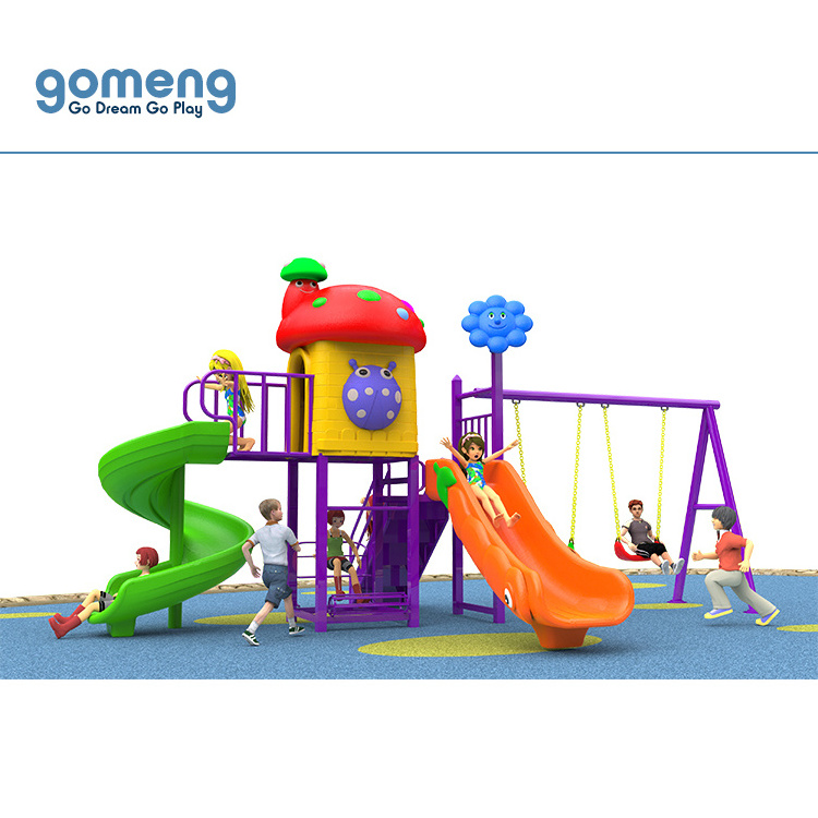 Simple outdoor playground equipment with children slide swing sets toys for kids