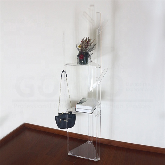 Factory Custom Clear Display Cube Food Table acrylic clothes hanger acrylic shelves acrylic clothing rack