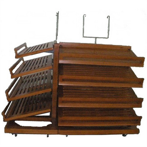 Wooden Top and Center Bakery Candy Dry Fruit Bread Bakery Display Shelf wooden food displays wood display cabinets