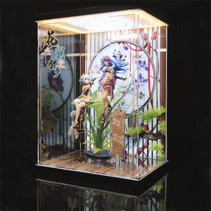 Desktop clear acrylic car model doll storage booster box acrylic case doll display stand female christmas ornament display stand