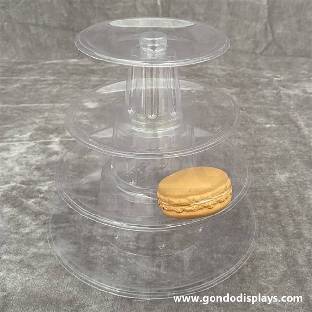 4 Tiers Macaroon Packaging Macaron Box acrylic macaron display trays without Cover