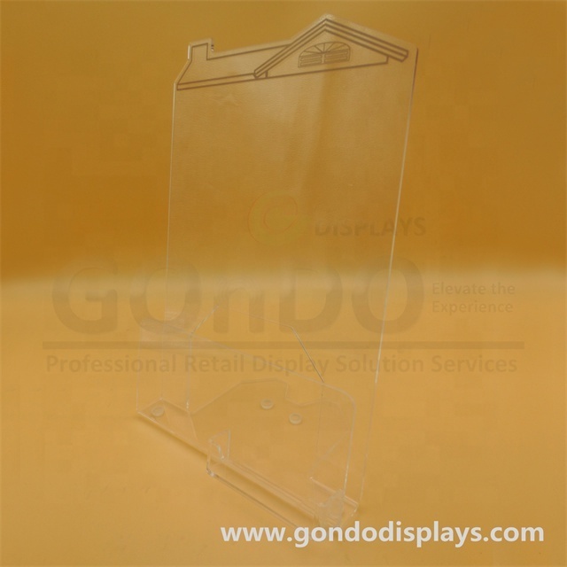 Indoor Business acrylic display stand pokemon card acrylic menu display a4 size acrylic brochure holder with Gold House