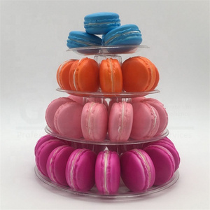 4 Tiers Macaroon Packaging Macaron Box acrylic macaron display trays without Cover