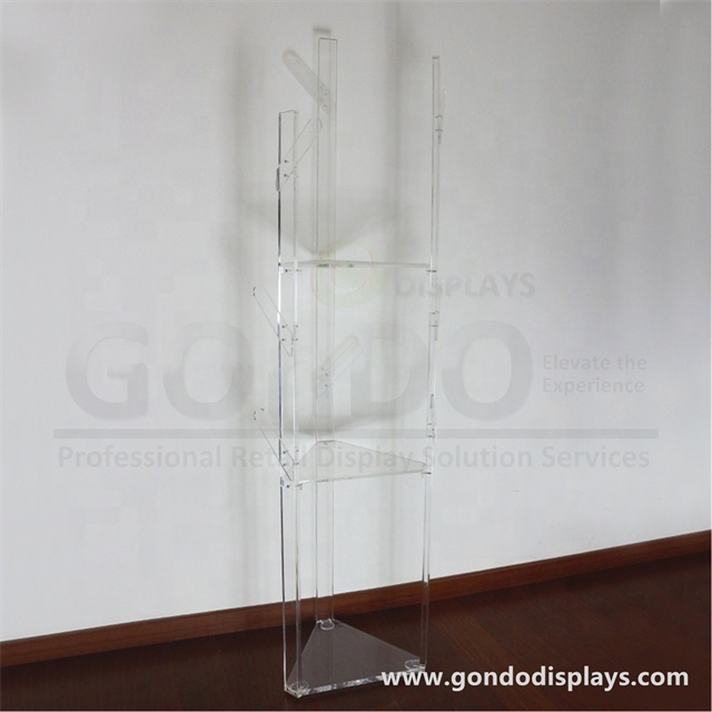 Factory Custom Clear Display Cube Food Table acrylic clothes hanger acrylic shelves acrylic clothing rack