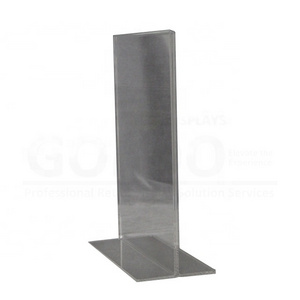 Acrylic T Shape Table Top Display Stand, Bottom Load, Portrait Style Menu Ad Frame. Perfect for Restaurants, Promotions, Photo