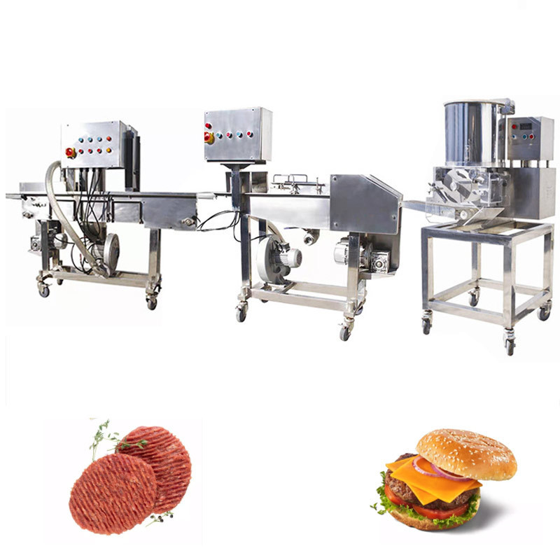 Beef And Chicken Hamburger Process Make Burger Machine Meat Nugget Production Line Fully Automatic