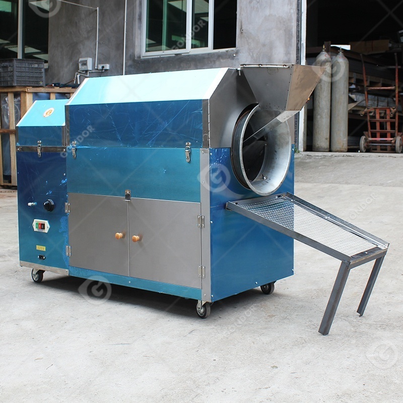 Grain-Roaster 25kg Gas Small Scale Peanut Nut Roaster Flavour Portable Cocoa Bean Processing Machine for Nut