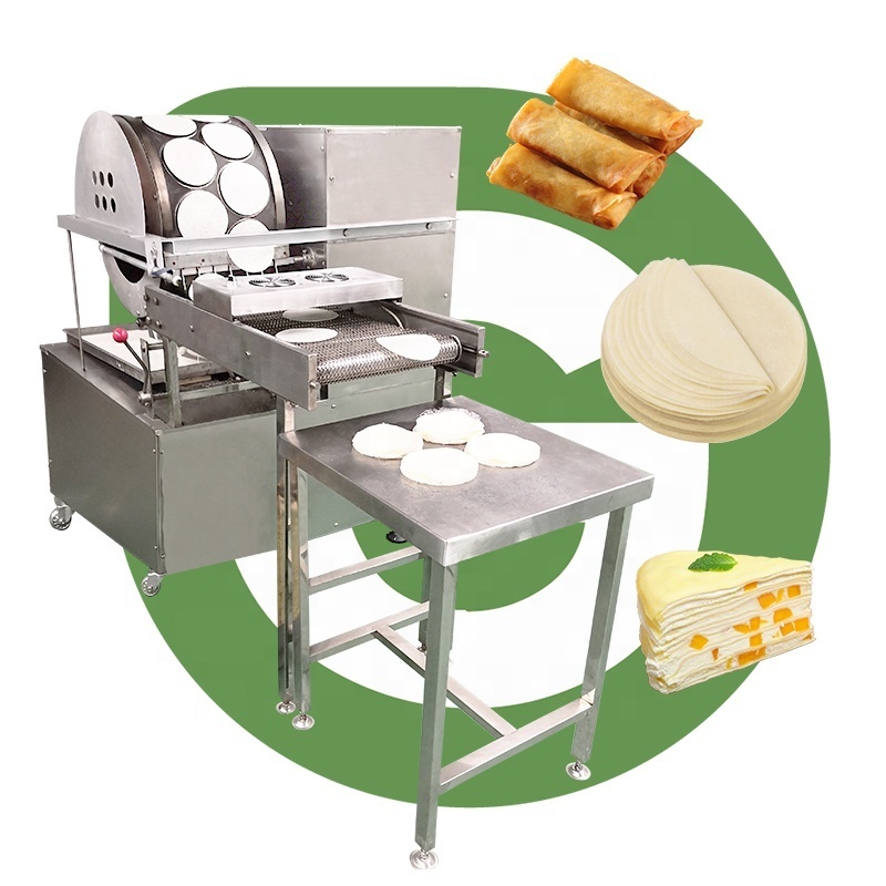 Full Automatic Round Pastry Injera Ethiopian Small Spring Roll Skin Roast China Duck Cake Process Make Machine