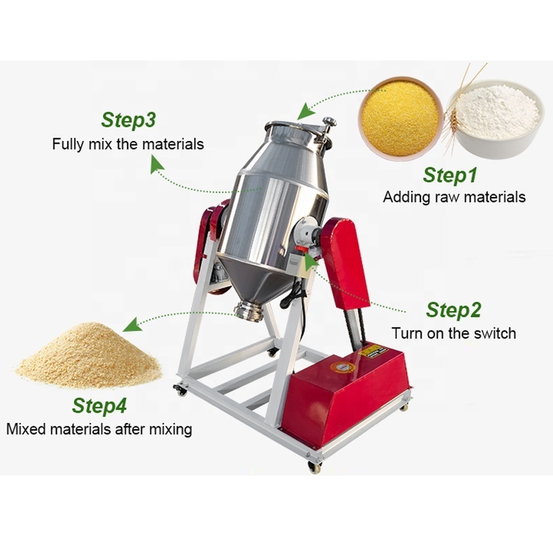 Stainless Steel Vertical Rotary Tea Dry Spice Ingredient Mix Machine Blender Food Washing Powder Drum Mixer