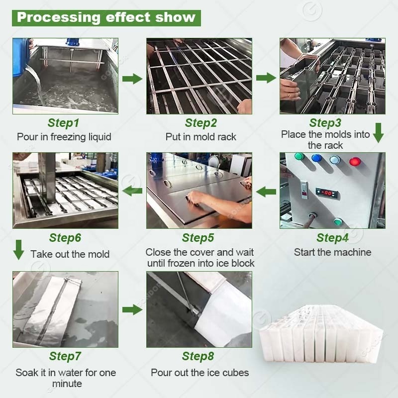 Price 1 Ton Cube Small Commercial Maker Powered Clear Solar Ice Block Make Machine for South Africa