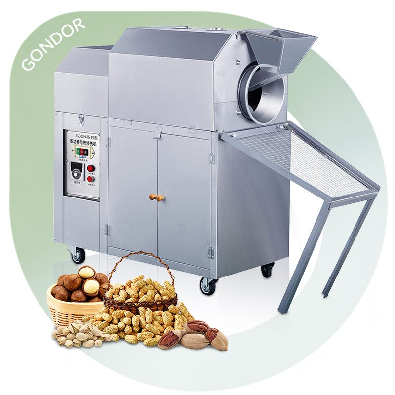 Grain-Roaster 25kg Gas Small Scale Peanut Nut Roaster Flavour Portable Cocoa Bean Processing Machine for Nut