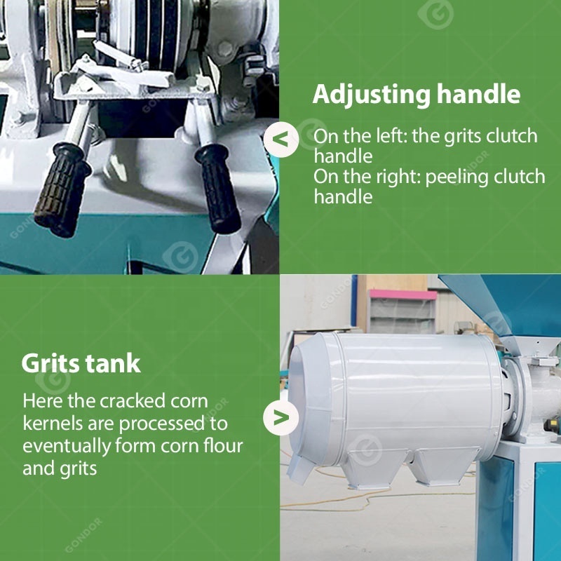 Auto Maize Flour Mill Plant Grinder Remove Germ Degerminate India Corn Peel and Grits Grind Machine