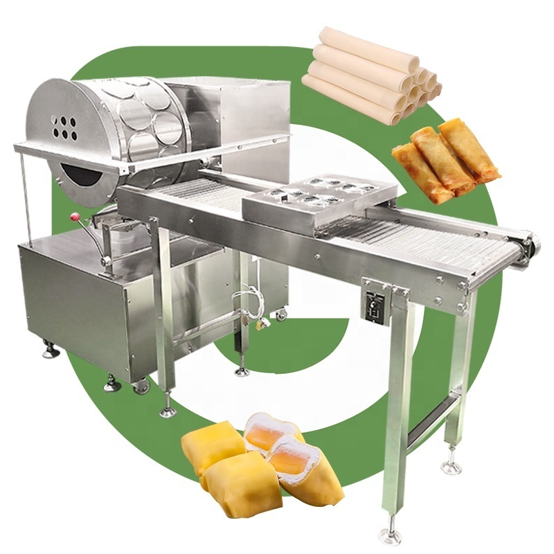 Fully Automatic Spring Roll Skin Food Cake Samosa Lumpia Dough Patti Mini Sheet Make Machine for Home Use