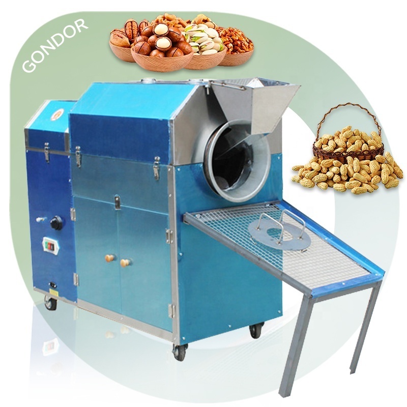 Horizontal Gas Pepper Electric Rotary 50kg Cashew Herb Sesame Salted Cashew Nut Roast Oven Machine