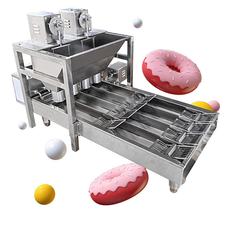 Commercial 6 In 1 Electric Doughnut Maker Gas Flower Mochi Fryer Automatic Donut Machine With Feeder Yeast