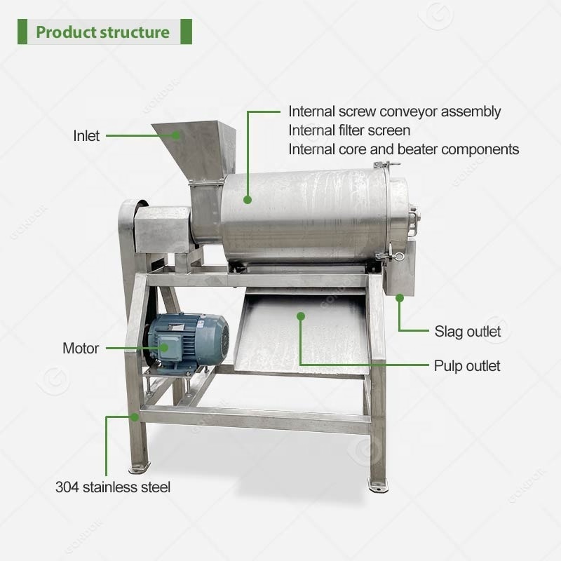 Industrial Vegetable Mango Puree Passion Fruit Machine Pineapple Jam Make Pulp Extractor Cherry Pulper